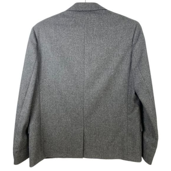 Lanvin Charcoal Grey Wool Single Breast Snap Button Blazer Size 50 - Picture 3 of 11